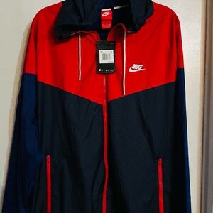 Nike Men’s Red & Navy Black & Blue Hooded Windbreaker